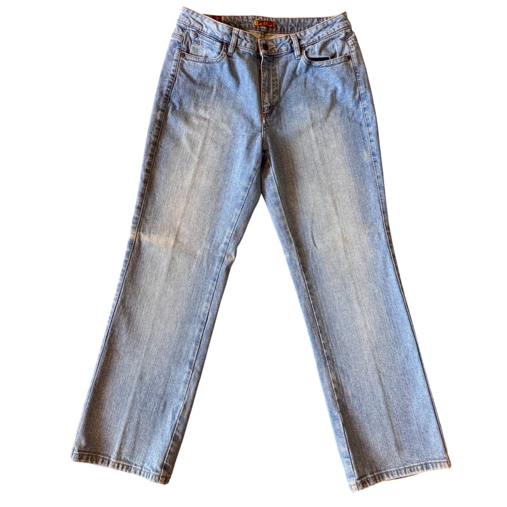 Wrangler Aura Jeans Womens Light Wash Regular Rise Straight Leg Blue Denim 32x28
